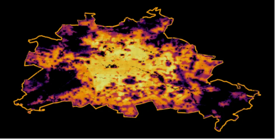 柏林的人口分布图（作者本人的图片）