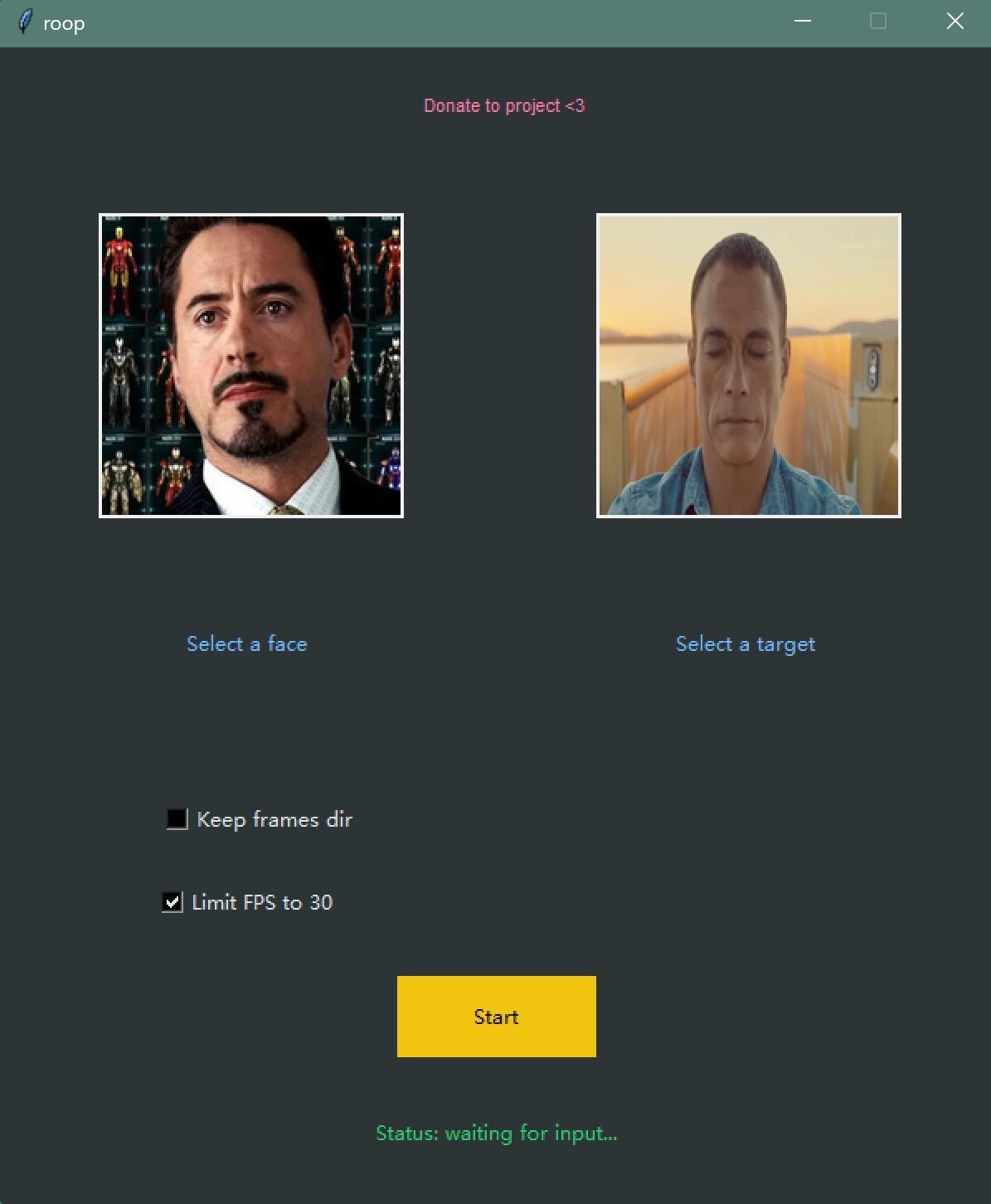 Roop单图换脸离线版软件包及使用教程